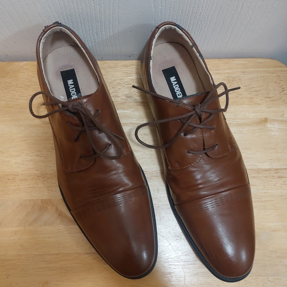 Madden Men's "M-Tomkat" Brown Laced Oxfords Dress Shoes Size 10.5